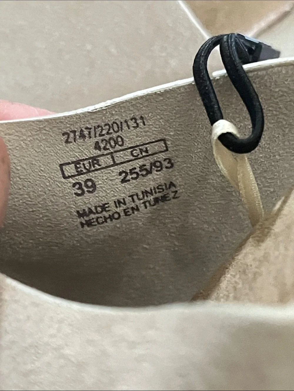 Zara Light Beige Wide suede leather Strap Slide Sandals - Picture 4 of 4
